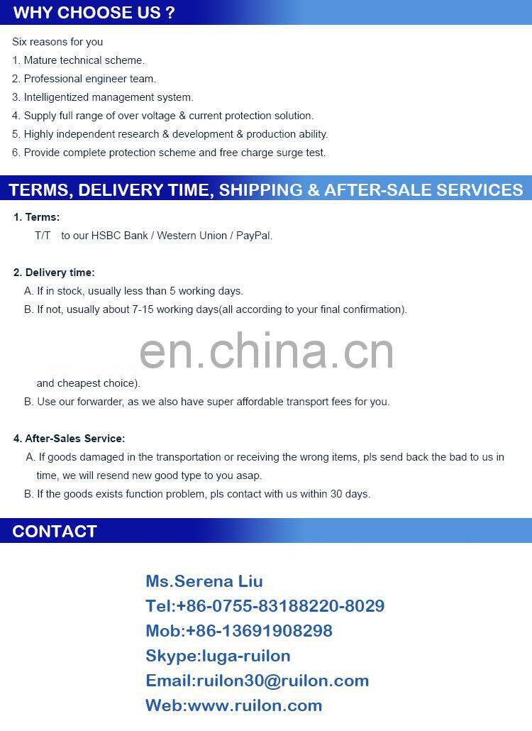 1500V 2-electrode surge protection Glass gas