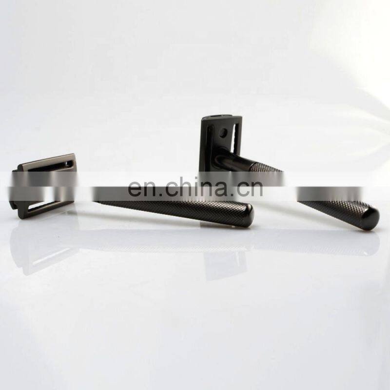 Professional Black Metal Handle Double Edge Blade Mens Safety Shave Razors