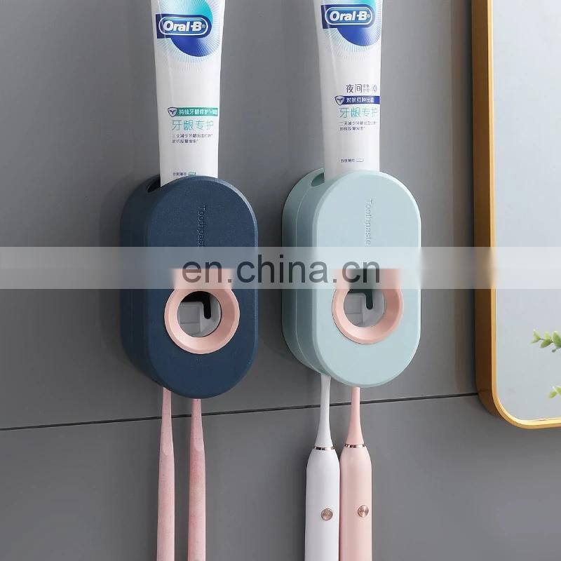 Adhesive Automatic Toothpaste Squeezer Set, Wall-mounted Toothpaste Holder rack Wall Suction Toothpaste Squeezer