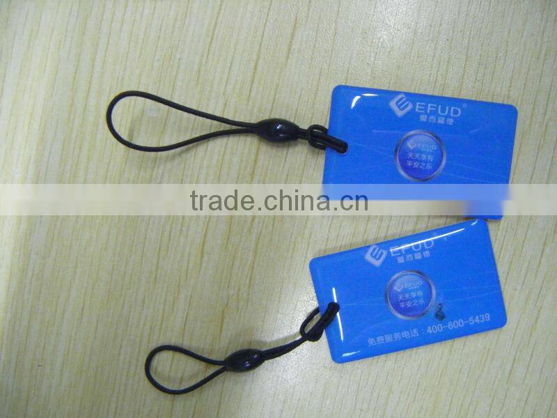 custom waterproof blue plastic rfid key tag