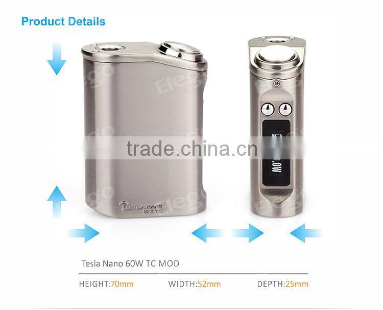 Fast Shipping 3500 mAh Tesla Nano 60W TC MOD Tesla Battery wholesale