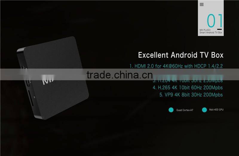 MX Plus II RK3229 TV Box Quad Core Android 4.4 Kitkat Bluetooth 4.0 1G/8G 4K H.265/H.264 Kodi Pre-installed Smart Media Player