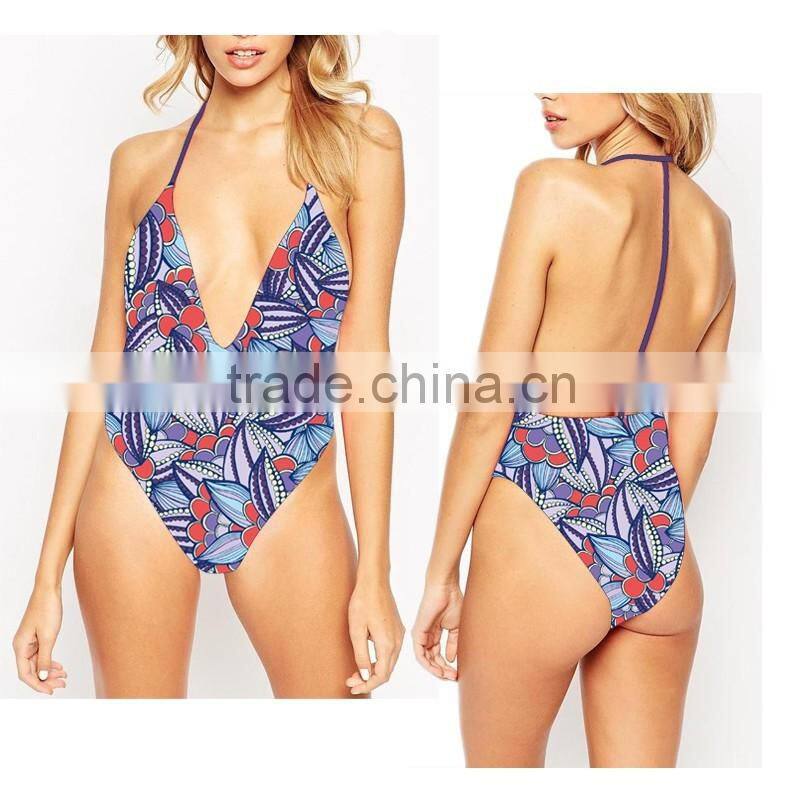 (OEM ODM FACTORY)wholesale custom print one piece swimsuit, swimwear brazilian bikini