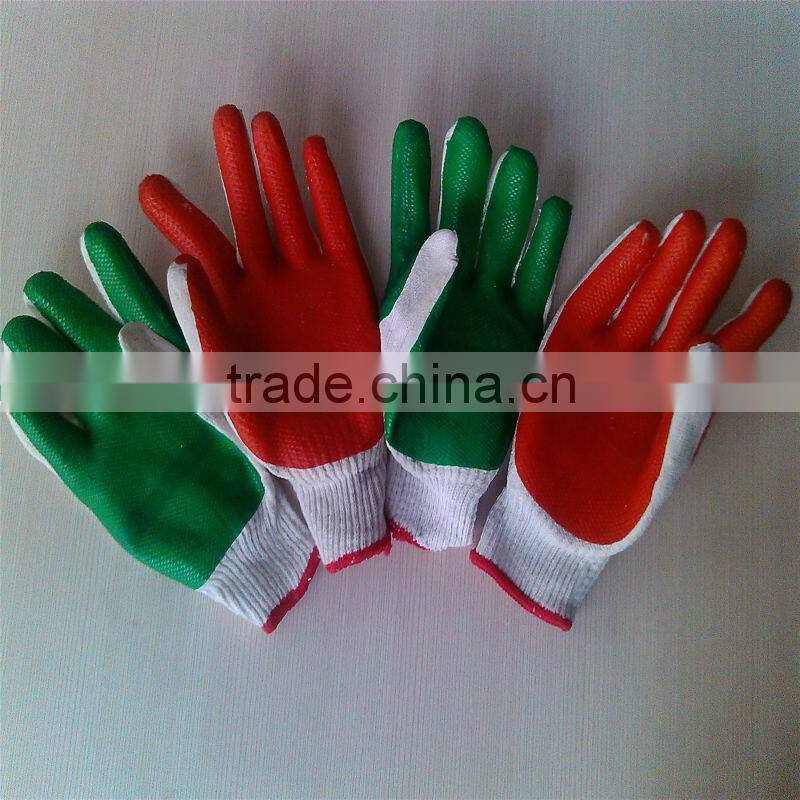 rubber coated cotton glove/polyester and spandex gloves