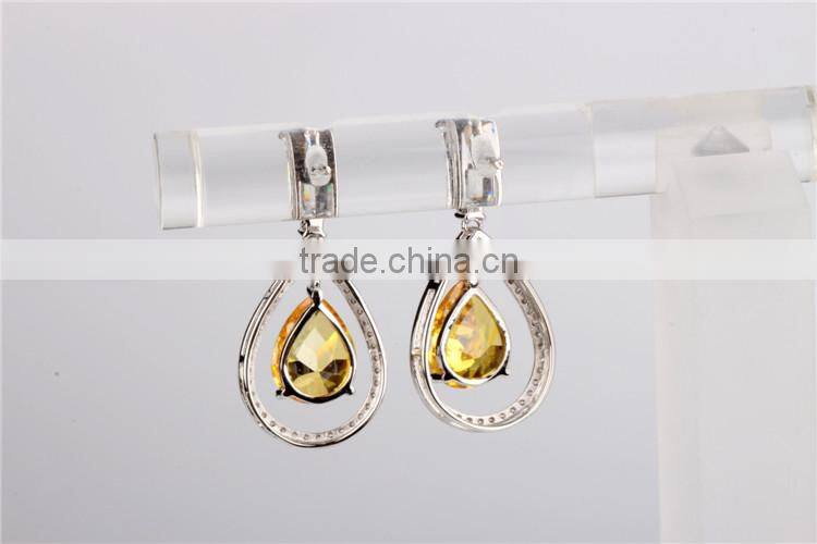 Wholesale High Quality Classic yellow sapphire zircon Earrings