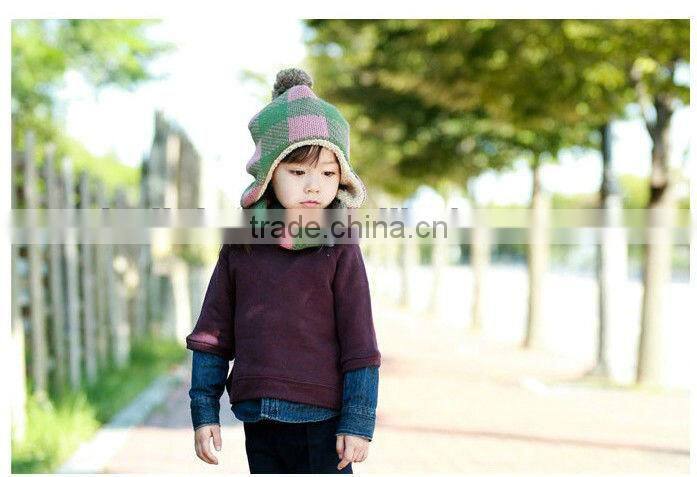 Winter Striped Circle Knitted Kids Scarf