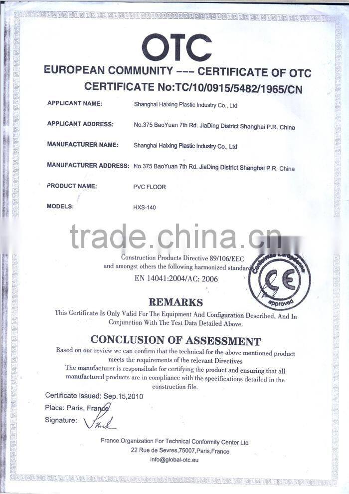 imitation wood flooring vinyl decks CE,SGS,ani-UV