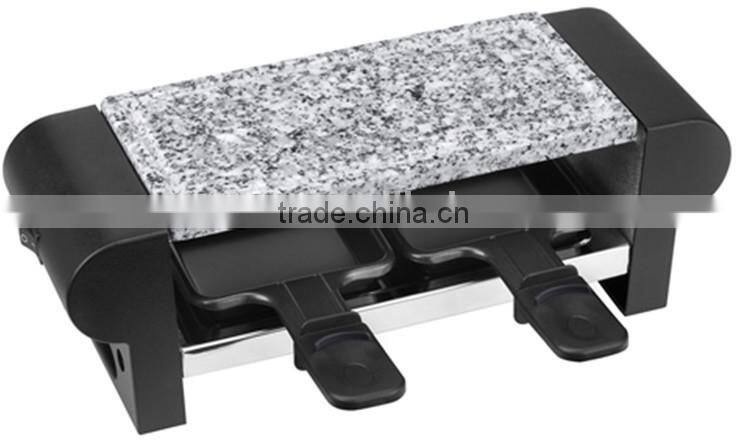 350W Mini Size Electric Stone Raclette Grill for 2 Persons Home Use RG-002S