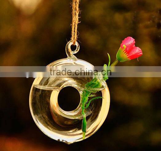 hang glass vase round shape