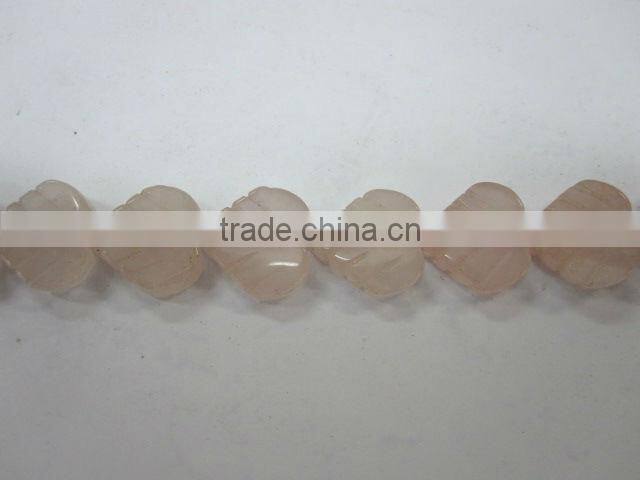 Chinese Rose Quartz carved leave