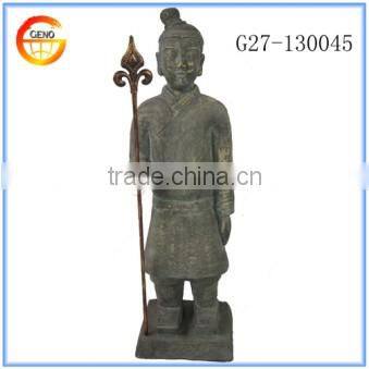 New clay carved large resin garden statues of terracotta warrior replica