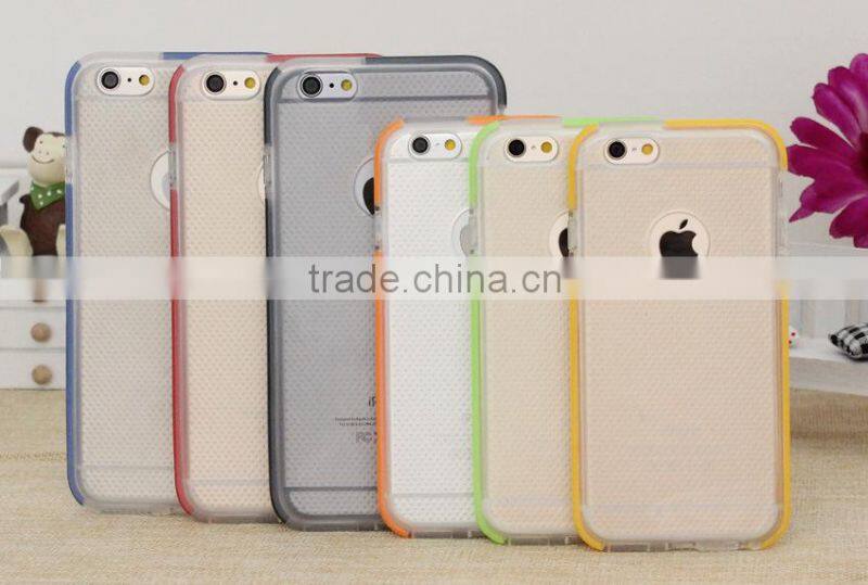 Shockproof Soft TPU Transparent Breathable Back Cover Multi Color Bumper Cell Phone Cases for Iphone and for Samsung