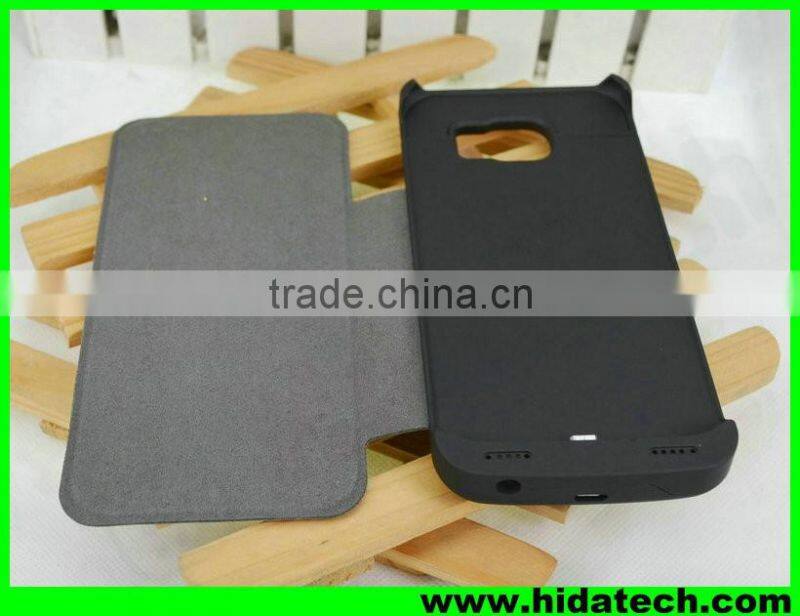 Wholesale 4200mah solar mobile charger cover case for samsung galaxy s6 power bank case