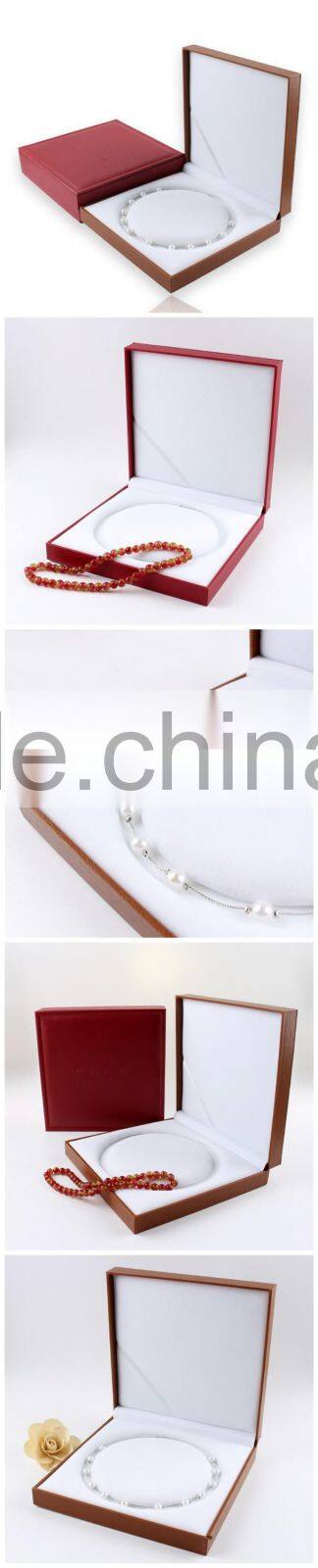 Handmade Square Leather Jewelry Box Pearl Necklace Box