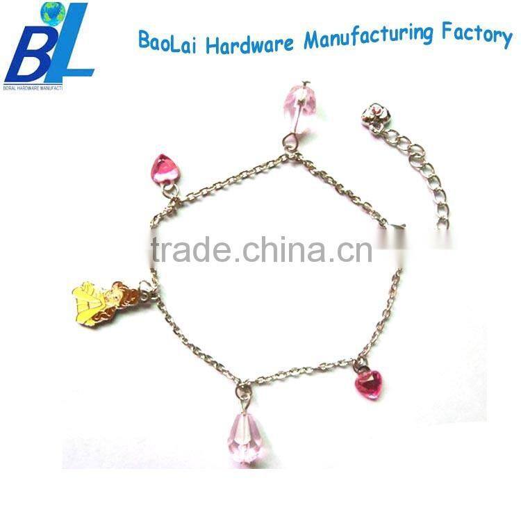 New design metal jewelies with casting waterdrop shape pendnat bracelet