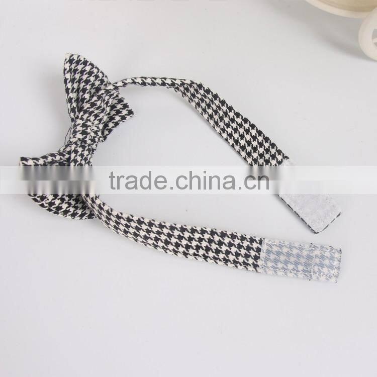 promotional gift fashion grid simple mini baby bow ties for banquet