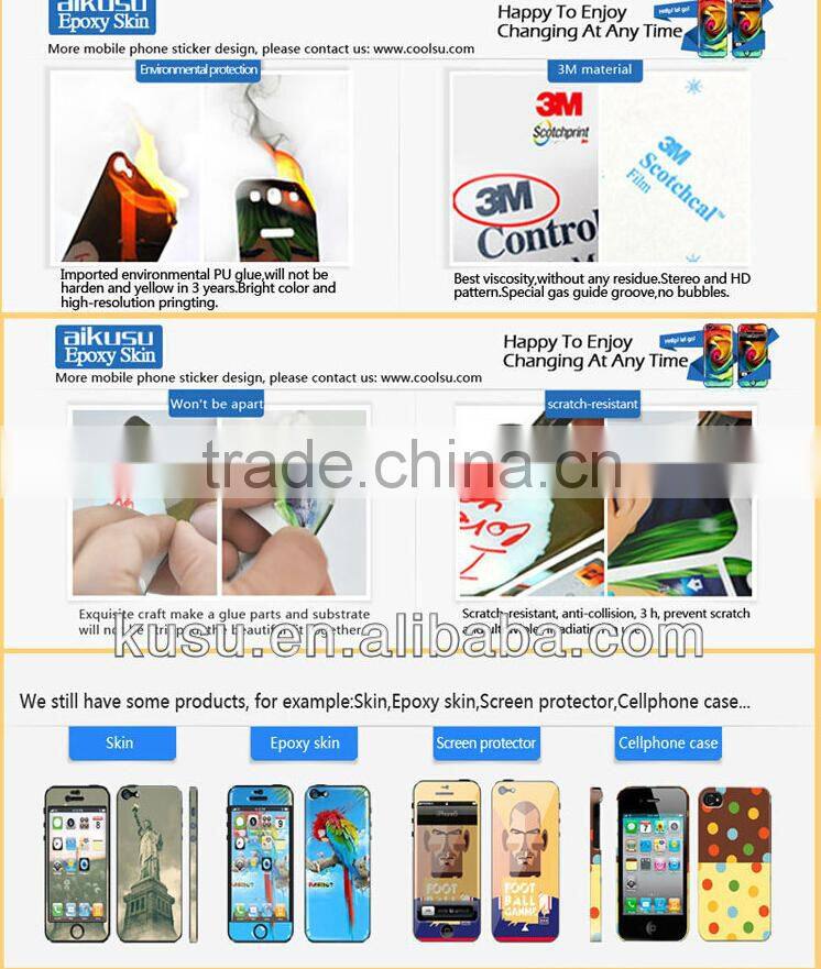 Fresh and fruit design cell phone epoxy skin stickers for samsung s3