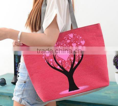 Personalized Printed Life of Tree Canvas Beach Handbag Tote Purse