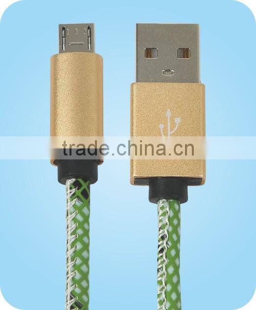 Colored Micro USB cable with Led light manufacturer