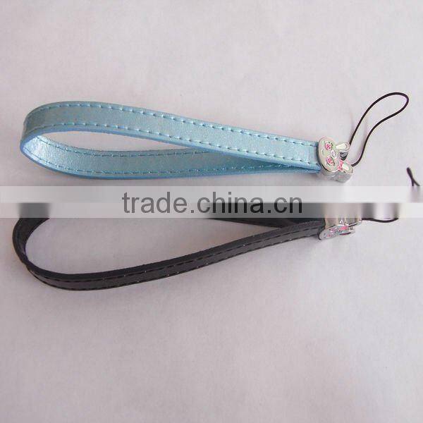 leather mobile phone straps wholesale and cell phone charm promotion