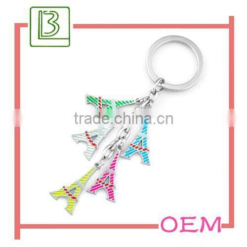 heart shape eiffel tower metal keychain
