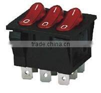 CNGAD 9pin 3 on-off button waterproof boat switch(mini rocker switch,10A 250V rocker switch )(KCD2-302/N)