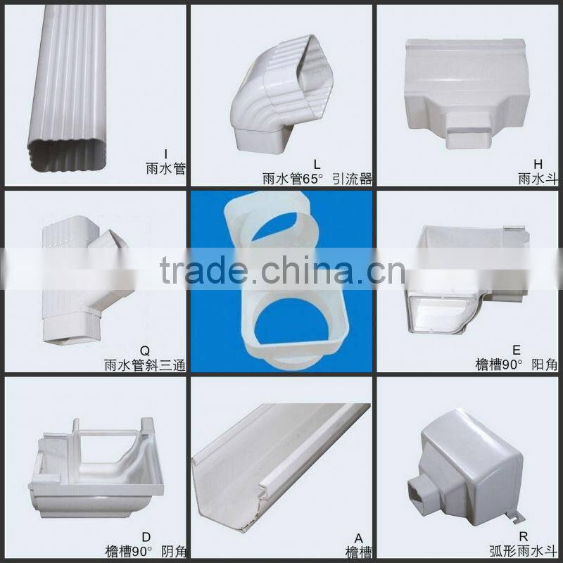 White downspout connector for PVC gutter system