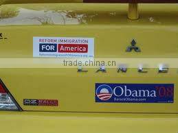 waterproof bumper decal with uv printing