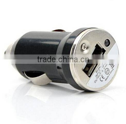 Colorful mini 5V 1A bullet mini car charger adapter with LED