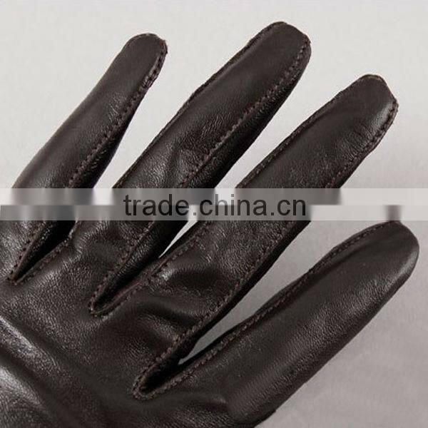 2014 Fancy Unisex Black Cut Finger Leather Glove