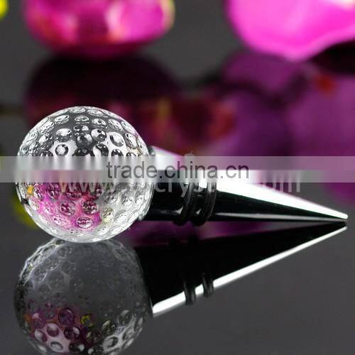 Golf shape crystal bottle stopper, wine stoppers for small crystal gift