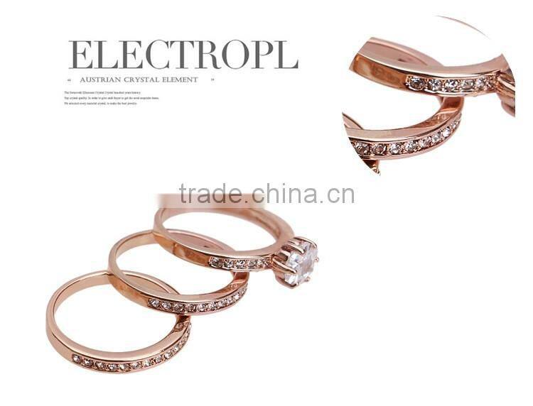 3pcs/Set 18kgp Jewelry Gold Rings Price With Stones