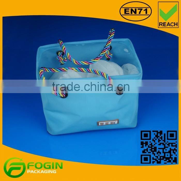 blue custom cosmetic pvc waterproof pouch