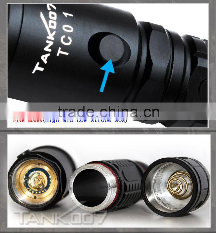 high intensity rechargeable led flashlight Tank007 TC01