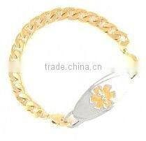 Gold plated costume jewelry ID engave Bracelet Manufacturer & Factory & Supplier