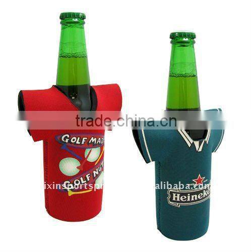 New Style jacket shape neoprene beer bottle carrier with zipper, beer holder, can holder