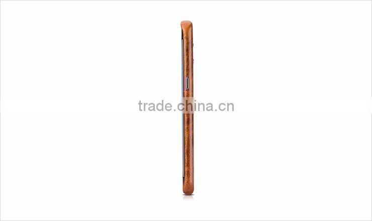 ICARER Oil Wax Real Leather Back Phone Case For Samsung Galaxy S7 Edge