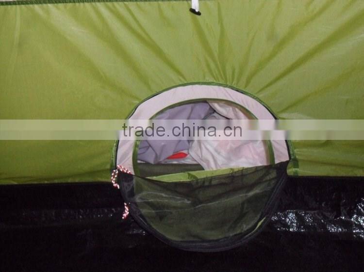 Nylon Fabric and Fiberglass Pole Material 2 room camping tent