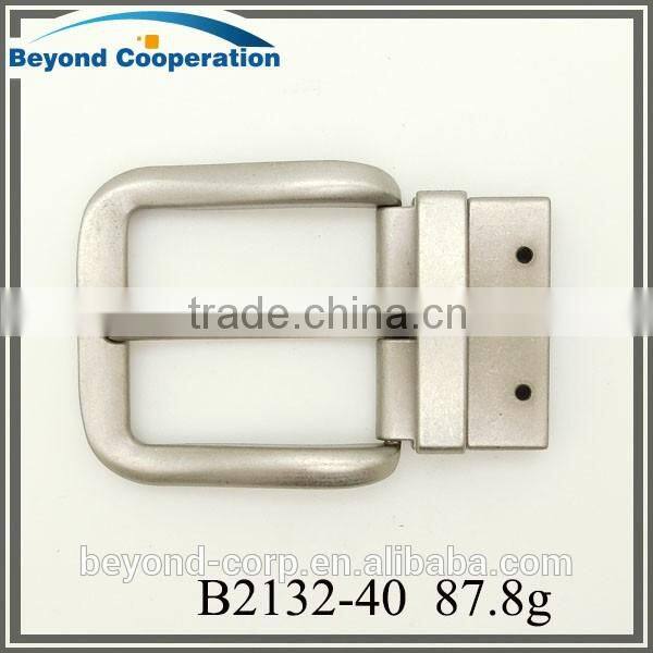 39mm matt nickel burnished screw fixed rotating belt buckle for man
