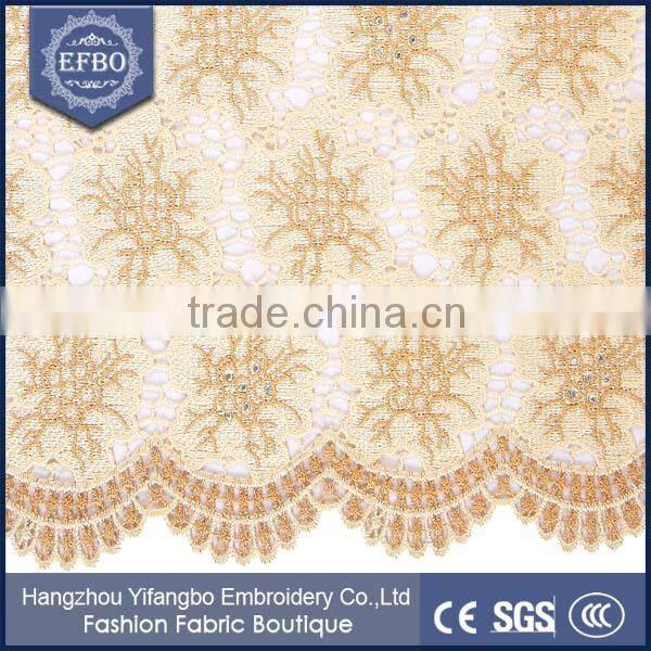 Hot Selling Floral Pattern High Quality Cupion Lace Fabric For Woman Dress