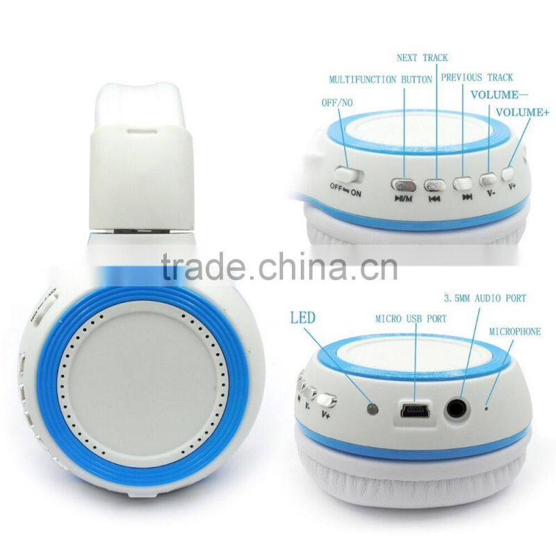 Wireless bluetooth earphones headband style headset TK100 with TF card handsfree noise