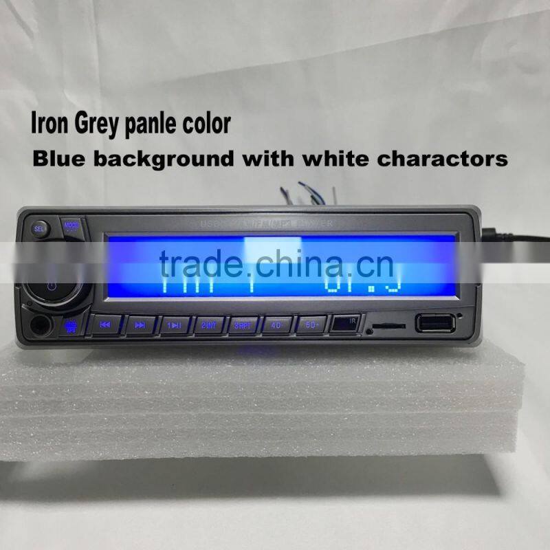 12v 24v Fixed panel car mp3 player with FM AM radio USB micro SD aux-in , full view big lattice LCD displayer ,bluetooth