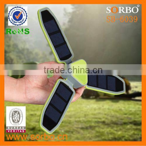 800mah Solar Power Bank LED Camping Lantern/ Collapsible Mobile Phone Charger Flashlight