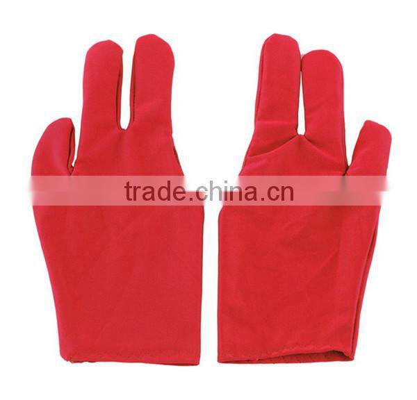 High Quality Durable Nylon 3 Fingers Glove for Billiard Pool Snooker Cue Shooter Black