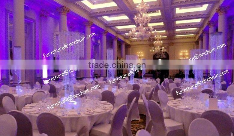 Shanghai event rental furniture acrylic LED lighted wedding table top chandeliers