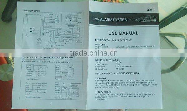 China Manufacturer Wholesale Cheap Car Alarm System