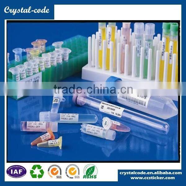 Serial number removable heat-resistant low temperature label for test tubes