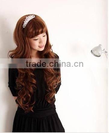 2014 60cm long curls pear wig Sexy Women's Long Wavy Wig synthetic hair wig