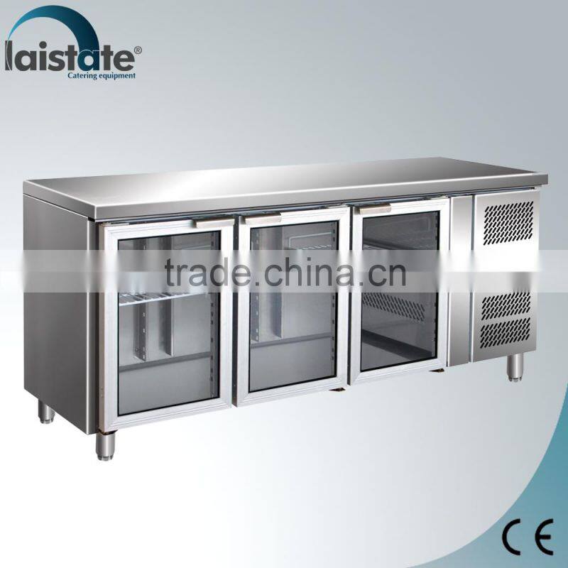 3 Glass Door Ventilated Refrigerated Workstation