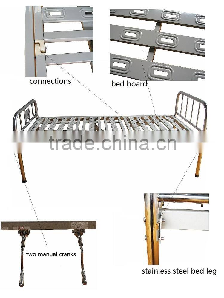 Steel Anti decubitus Bed Headboard Foldable 2 Crank Hospital Bed